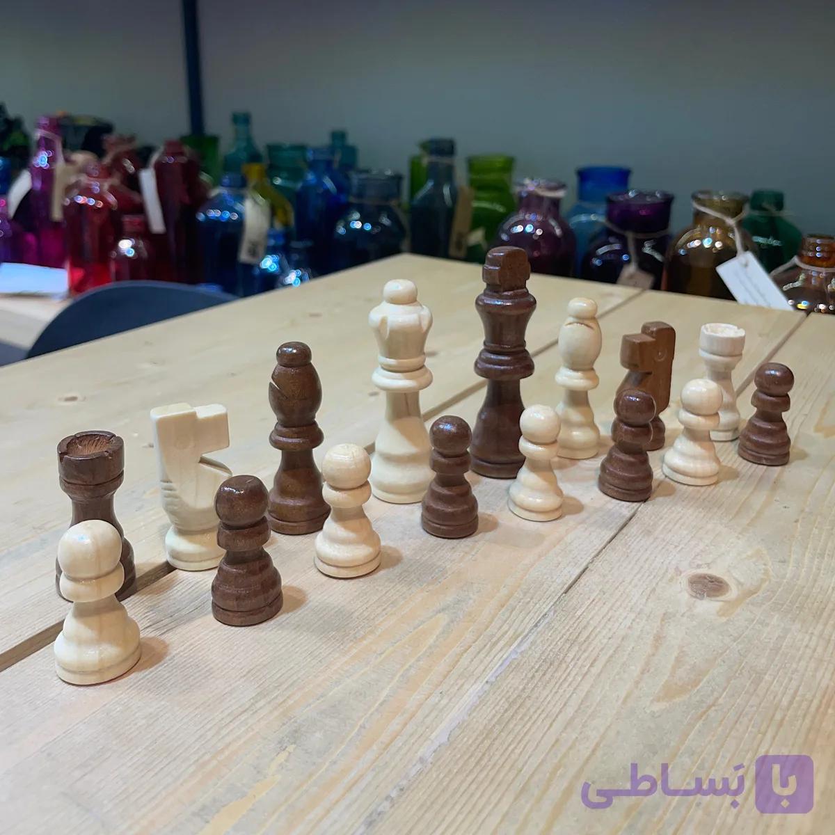 مهره شطرنج تمام چوبی درجه 1 خارجی سایز بزرگ