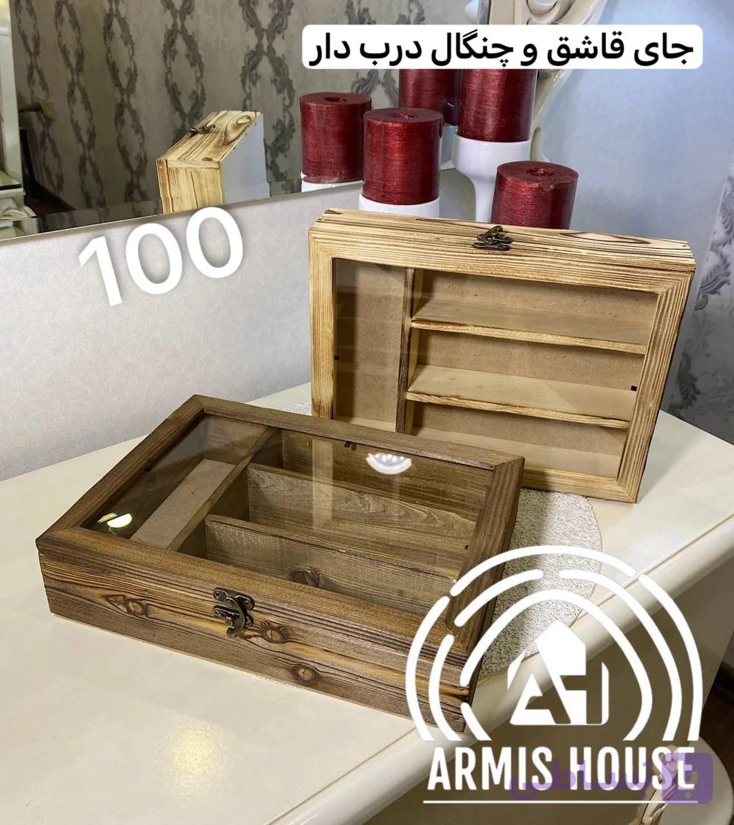 جای قاشق و چنگال با درب شیشه ای 100