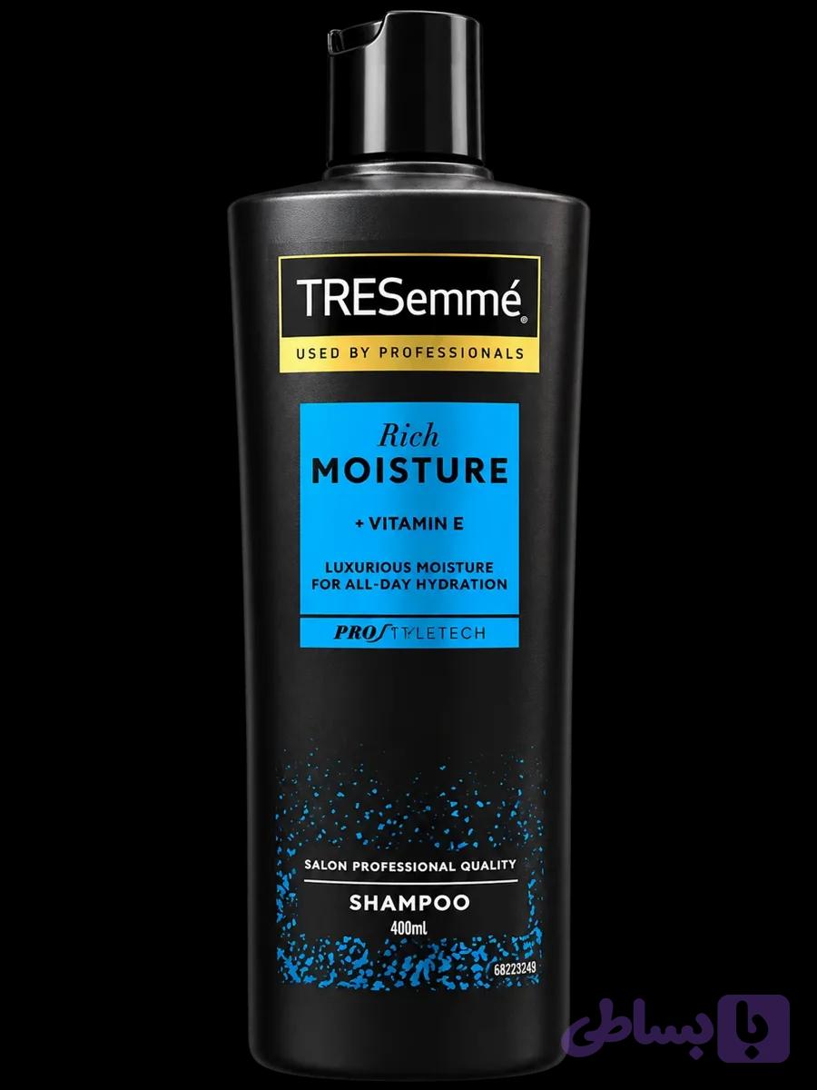 شامپو مرطوب‌کننده مو TRESemmé مدل Rich Moisture + Vitamin E حجم ۴۰۰ میلی‌لیتر