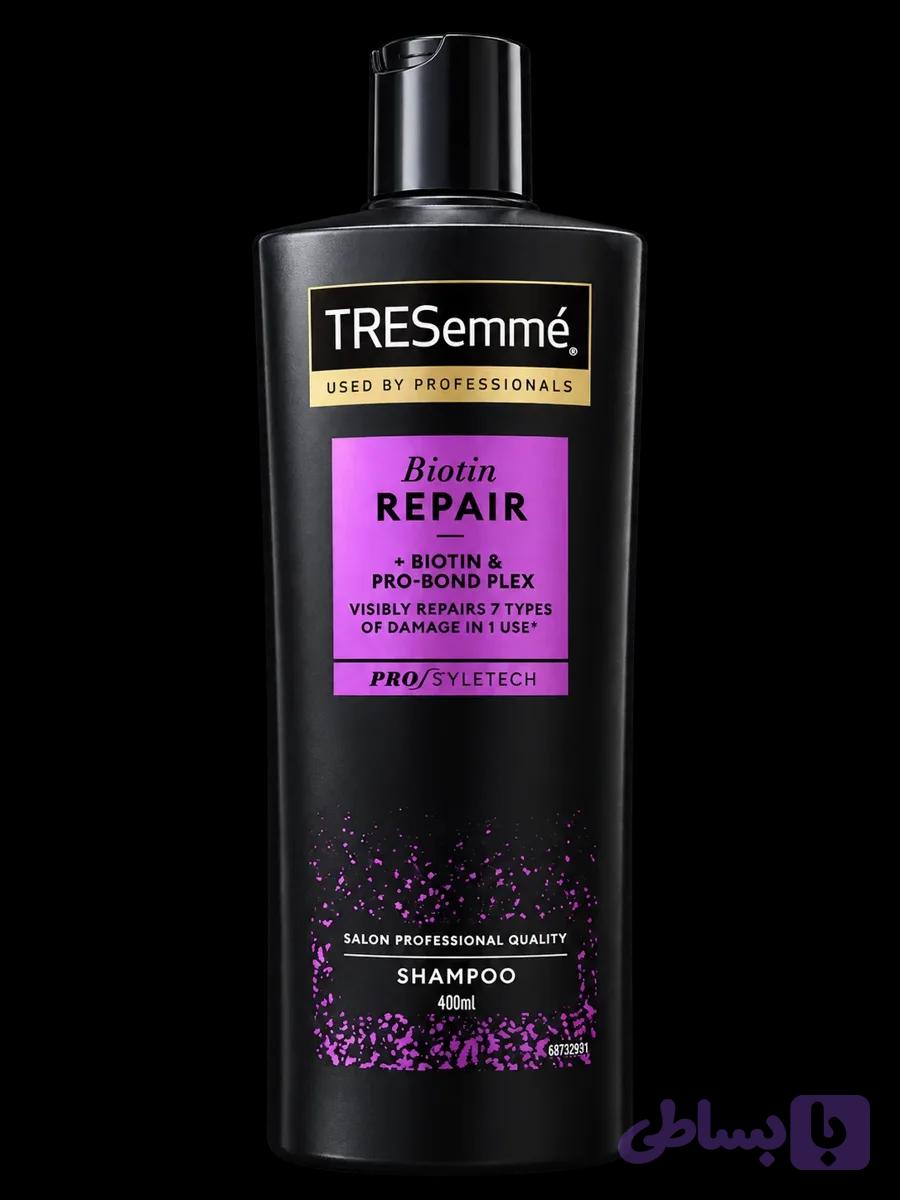 شامپو ترمیم‌کننده مو TRESemmé مدل Biotin Repair حجم ۴۰۰ میلی‌لیتر