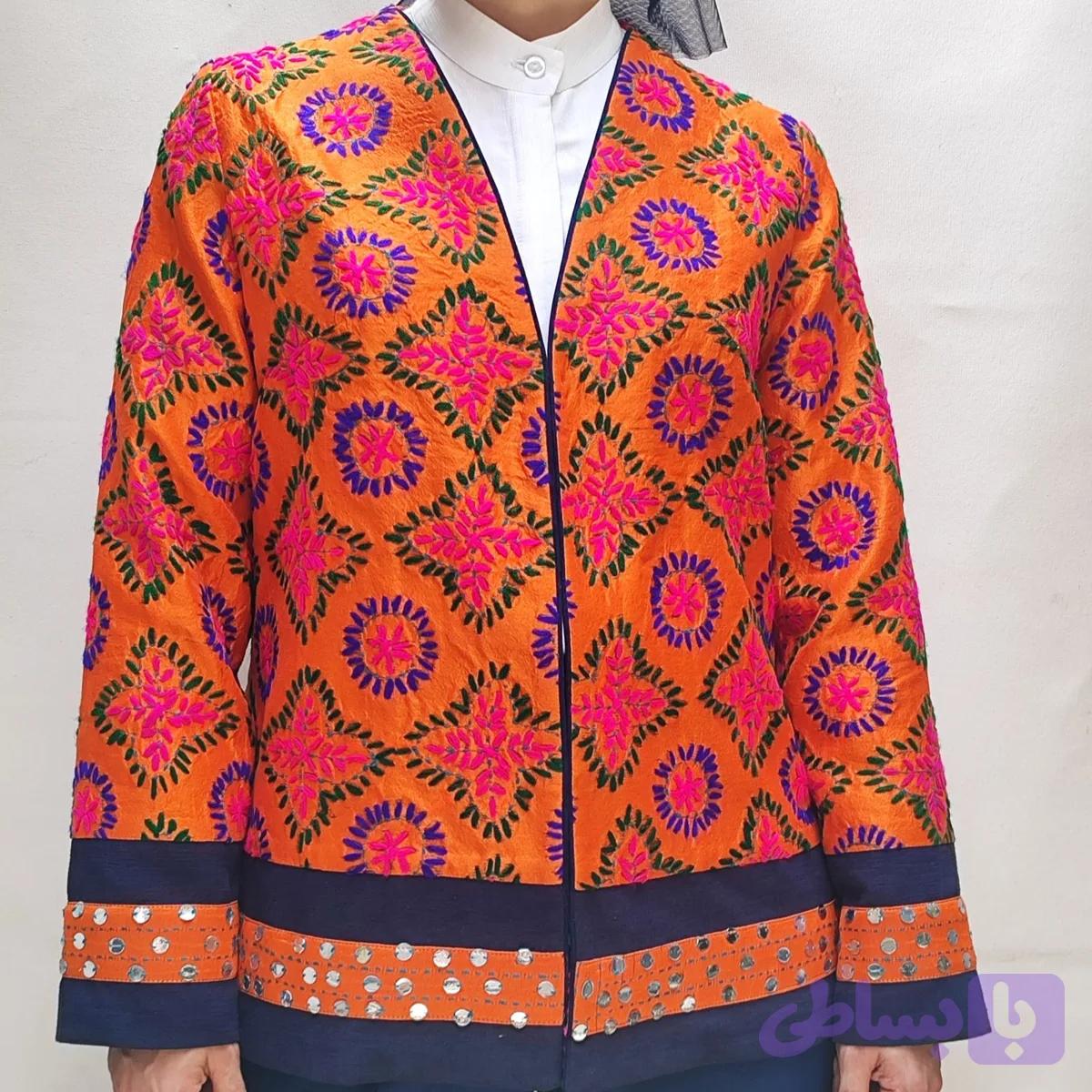 کت سوزندوزی نارنجی