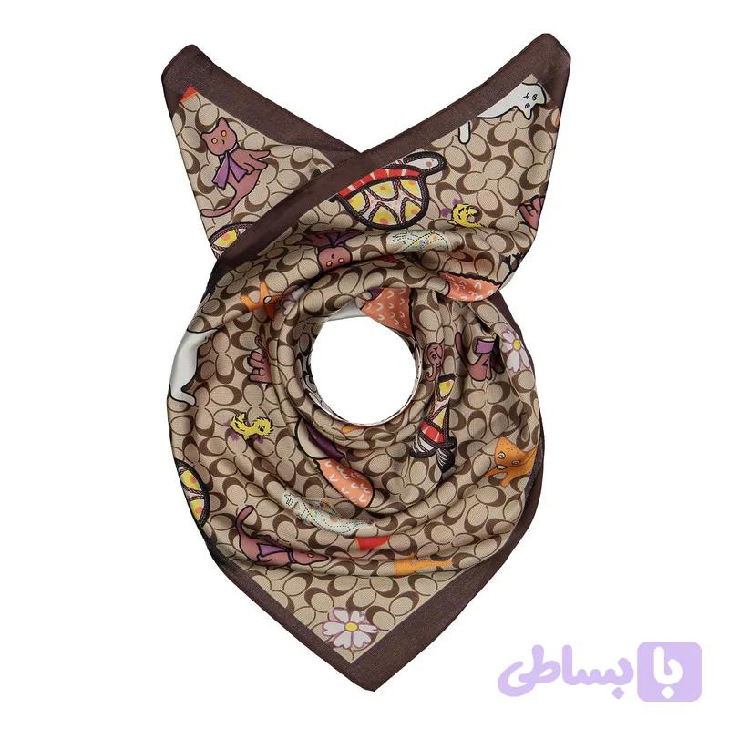 مینی اسکارف ساتن زنانه مدل S-205 با طول و عرض 70×70 سانتی‌متر