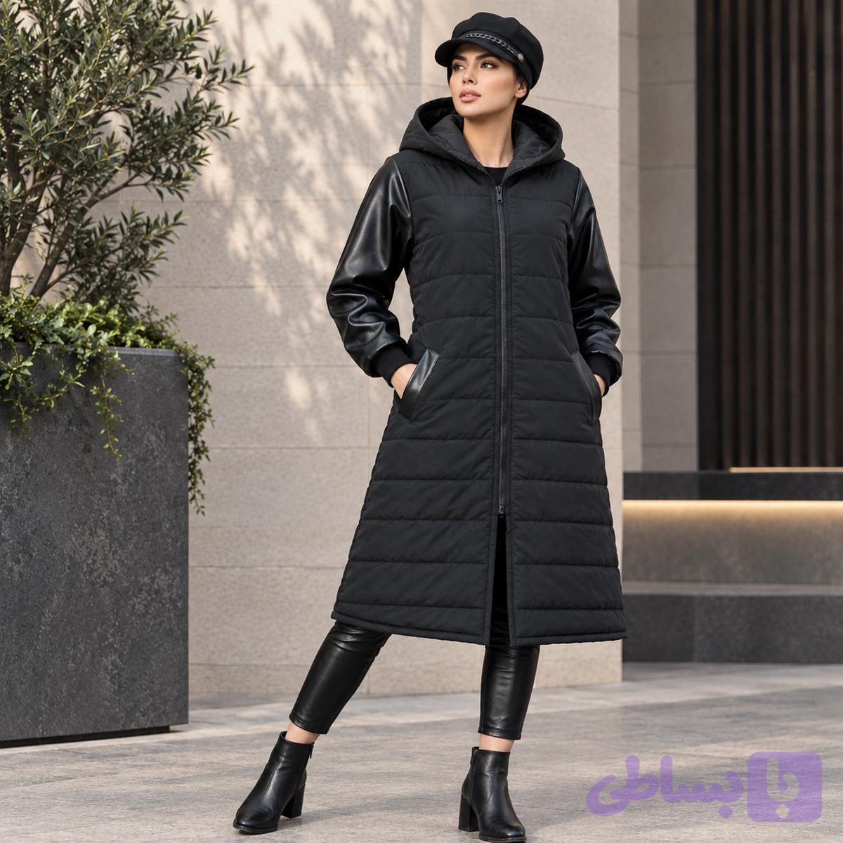 کاپشن آستین چرم — تصویر 1