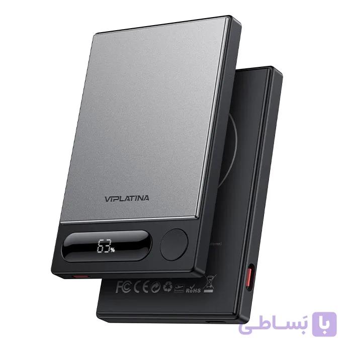 پاوربانک وایرلس 15W وی آی پلاتینا VIPLATINA VP22 ظرفیت 5000 میلی آمپر ساعت — تصویر 1