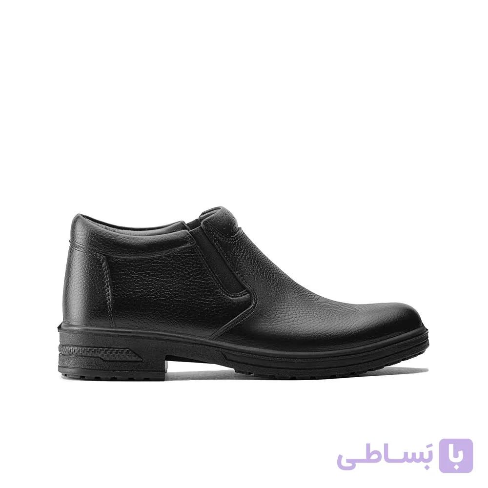 پوتین مردانه چرم تبریز مدل تایماز هشترک بی بند زیره تزریق پی یو — تصویر 1