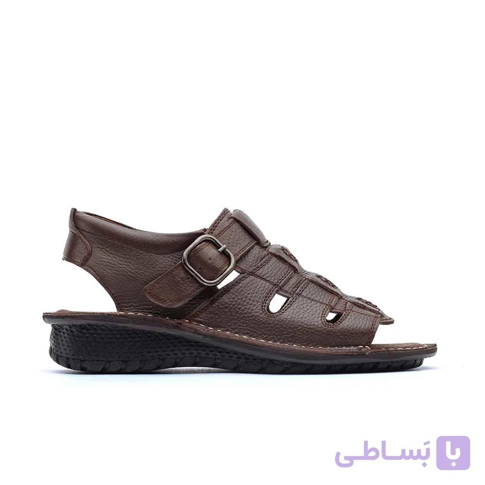 صندل تابستانی چرم تبریز کلارک بی بند زیره پی یو — تصویر 1