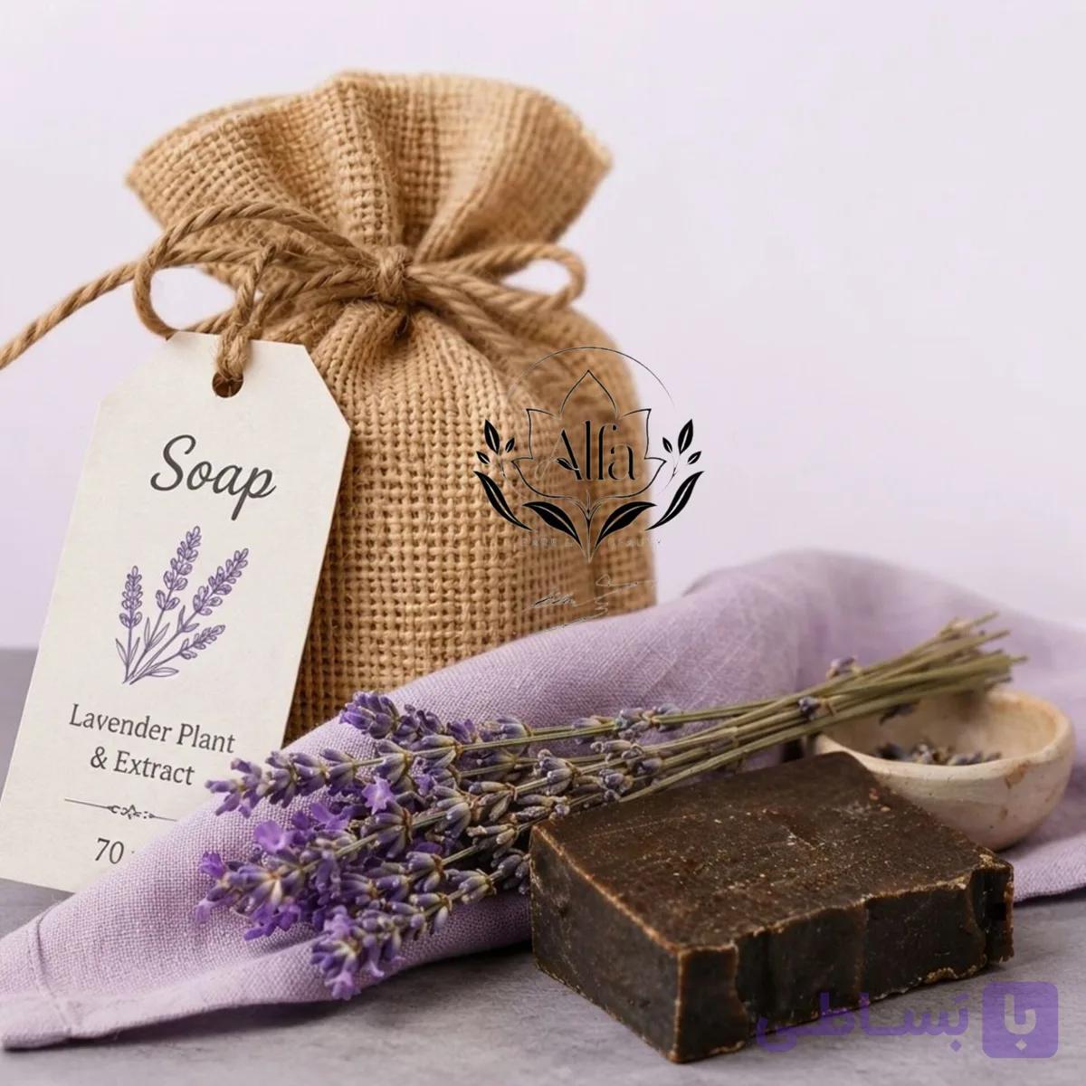 صابون گیاهی اسطوخودوس با روغن زیتون و نارگیل، مرطوب‌کننده و ضدالتهاب ۷۰ گرم