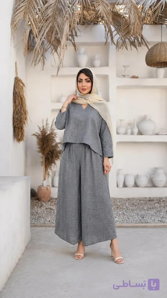 ست شومیز و شلوار دامنی مزونی مدل بهار — تصویر 1