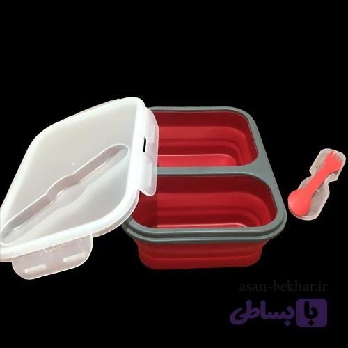 ظرف غذای دو قلو سیلیکونی تاشو کمپینگ و مسافرتی — تصویر 1