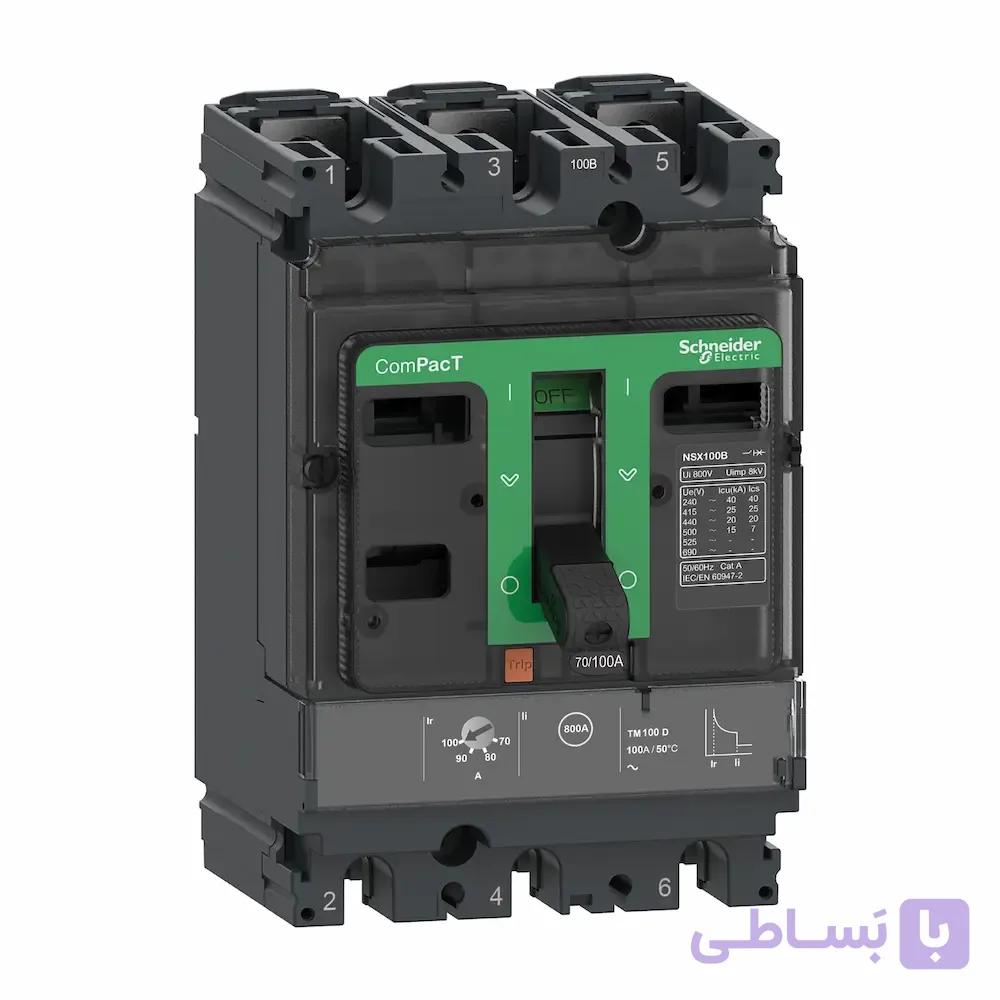 کلید اتوماتیک اشنایدر ComPacT NSX250B مدل C25B3TM250C 250 آمپر 25kA