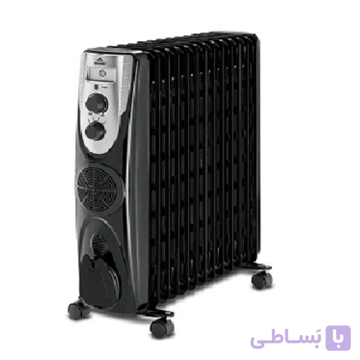 شوفاژ برقی ایوولی 15پره با فن مدل EVOH-15FB مشکی