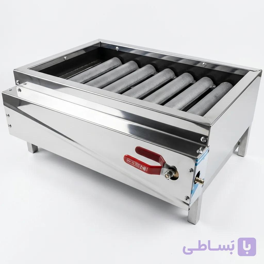 کباب پز استیل 7 شعله 50 سانتی (چدنی)