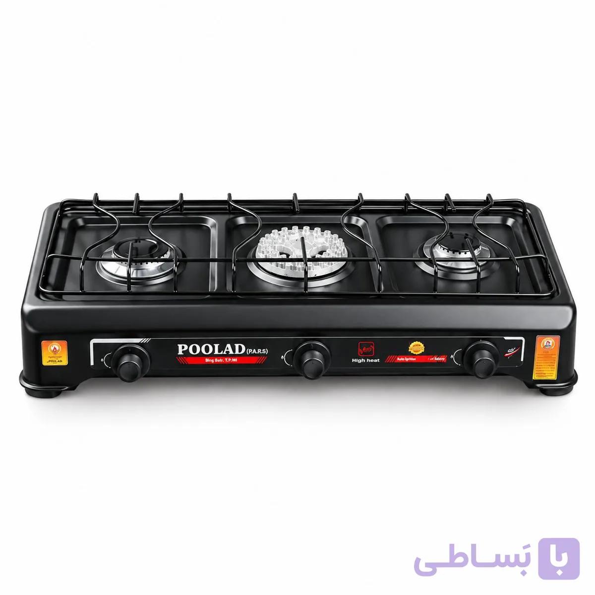 اجاق گاز دو شعله رومیزی مشکی  (لعابی) — تصویر 1