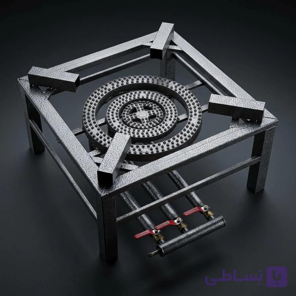 اجاق گاز پروفیلی سه‌شعله کوچک — تصویر 1