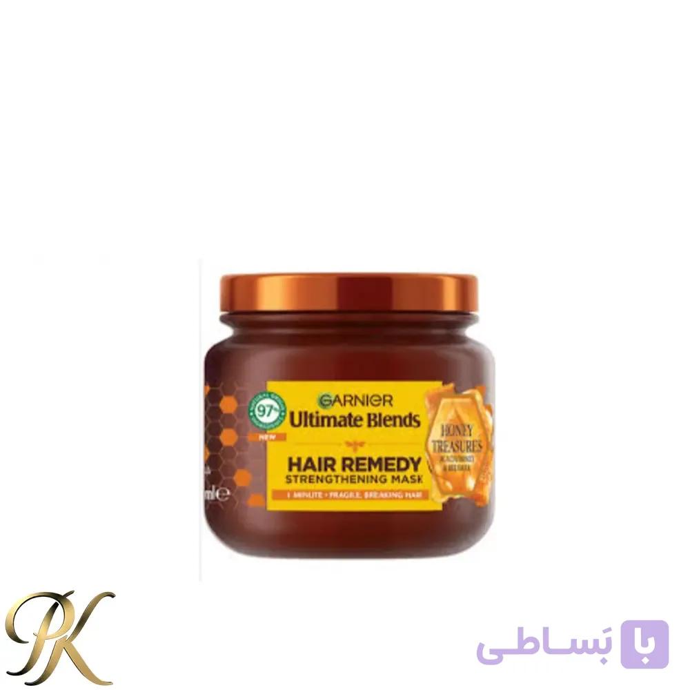 ماسک مو تقویت کننده عسل گارنیر مدل Hair Remedy مخصوص موهای آسیب‌ دیده — تصویر 1