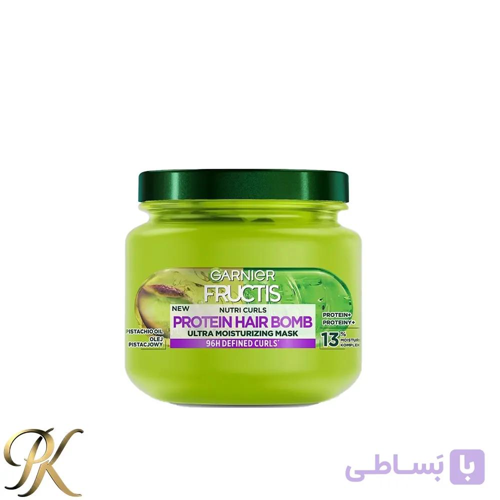 ماسک آبرسان و تغذیه‌ کننده موهای فر گارنیر فروکتیس مدل Nutri Curls Protein Hair Bomb — تصویر 1