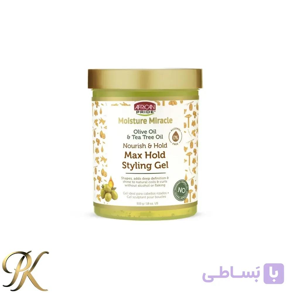 ژل استایل قوی و مغذی موی فر آفریکن پراید مدل Moisture Miracle — تصویر 1