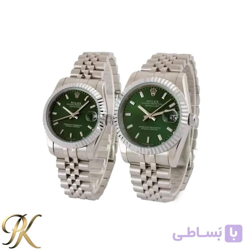 ست ساعت مچی رولکس (Rolex) مدل دیت جاست (Datejust) صفحه سبز – موتور ژاپن — تصویر 1