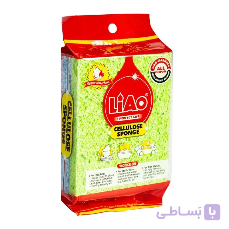 اسفنج ظرفشویی سلولوزی ۲ عددی لیائو Liao