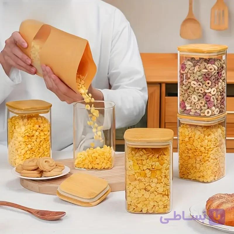 بانکه حبوبات مربعی در بامبو