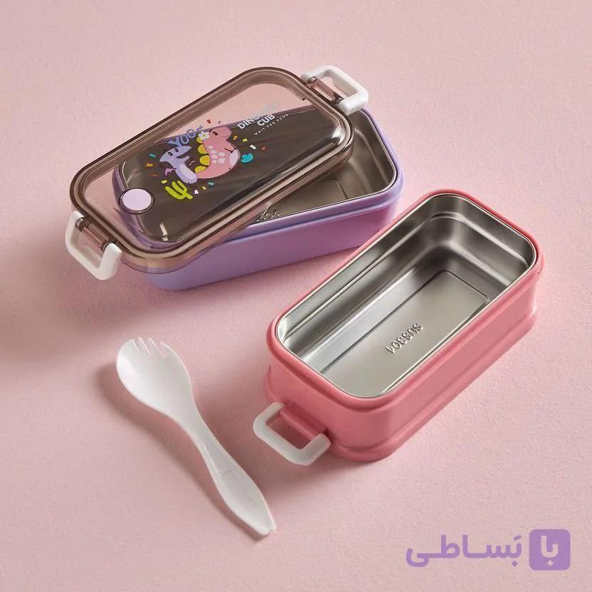 لانچ باکس داخل استيل دو طبقه مستطيل Y68