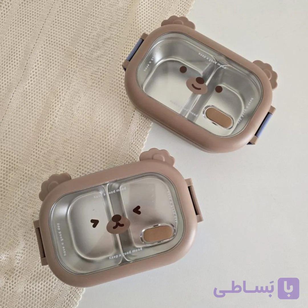 لانچ باکس 2 خانه داخل استيل خرسی Y67