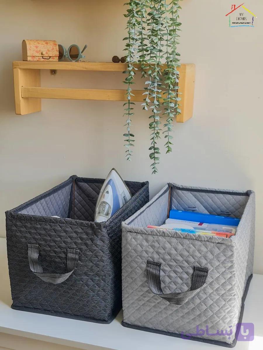 نظم دهنده لباس تک خانه استند دار‌ به همراه مفتول فلزی25*25*40