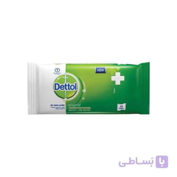 دستمال مرطوب دتول بسته 10 عددی کد00125