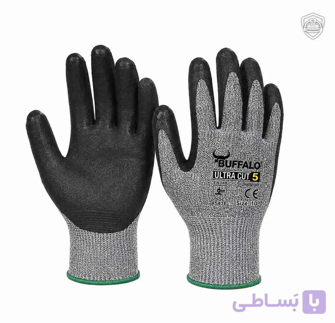 دستکش ضد برش بوفالو کات 5 کد ULTRA CUT بسته 12 جفتی