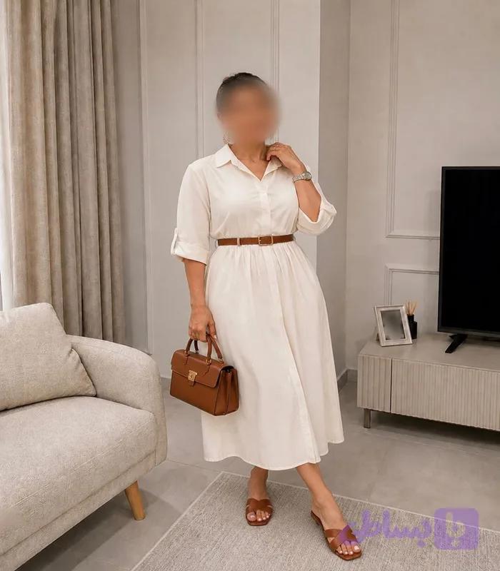 پیراهن الارا (کتان سیلک)