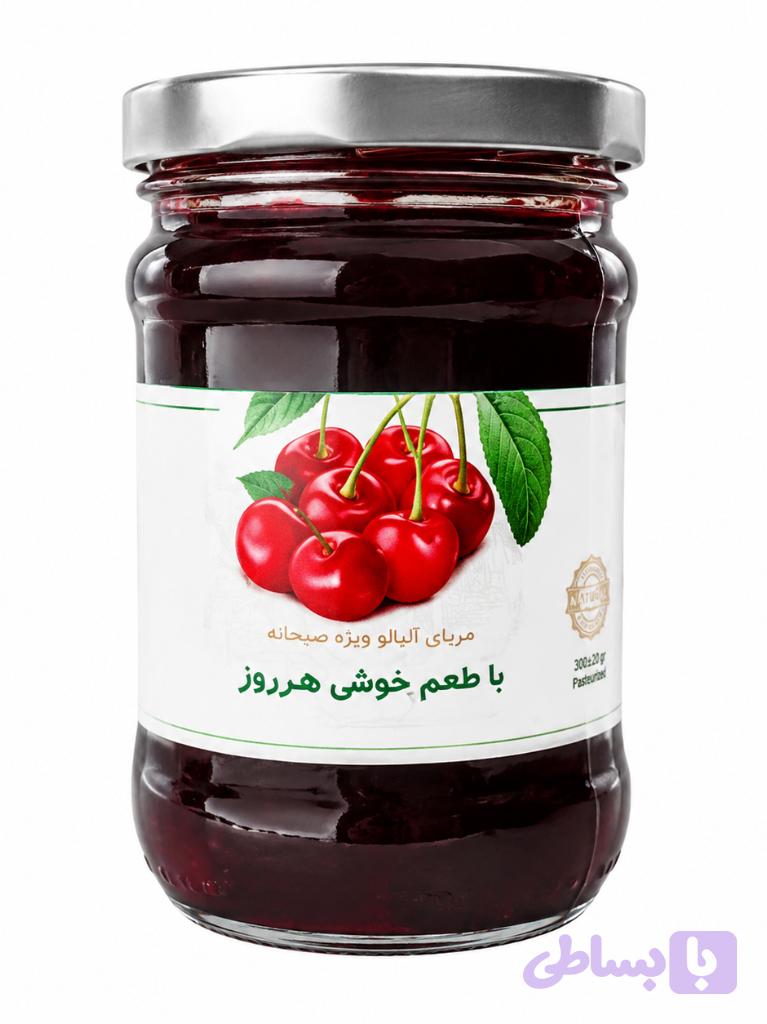 مربا آلبالو شیشه ای -280 گرم خونگی -12 عددی — تصویر 1