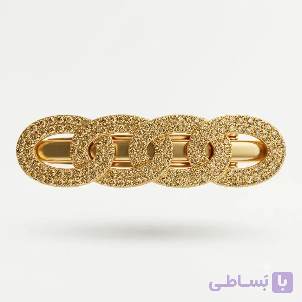 گیره مو زنجیری طلایی