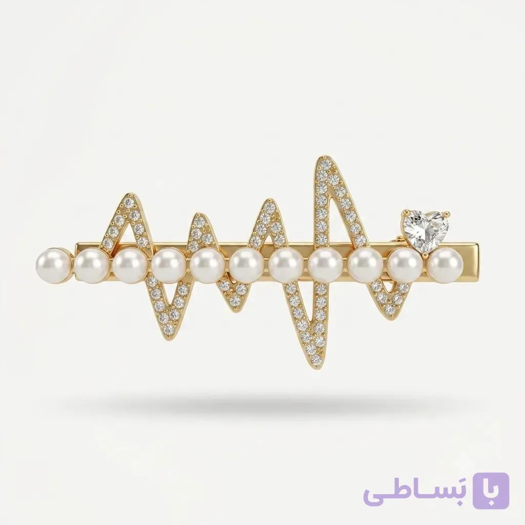 گیره مو مرواریدی قلب