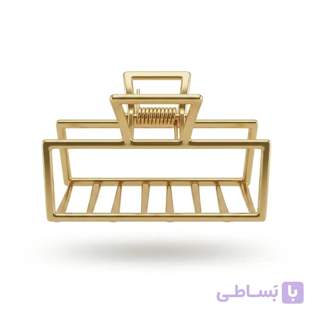 کلیپس مو مستطیلی طلایی