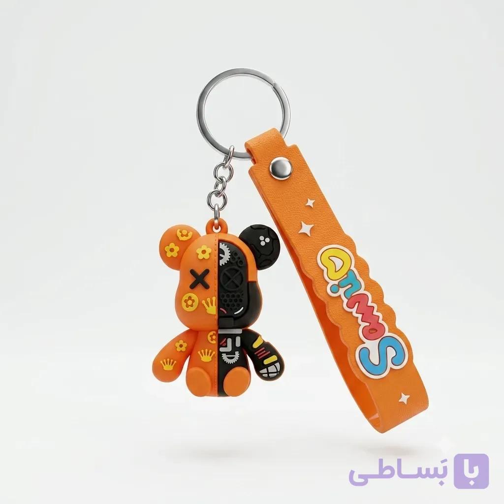 جاکلیدی سیلیکونی خرس فانتزی نارنجی