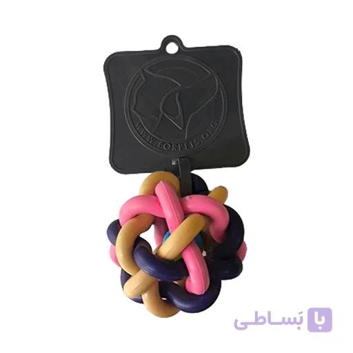 اسباب بازی توپ ماکارونی سگ و گربه رنگارنگ جغجغه‌دار