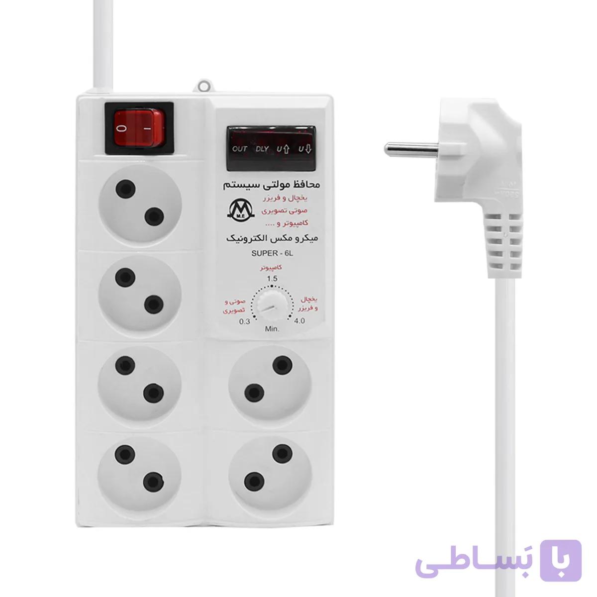 محافظ سوپر آنالوگ 6 خروجی با کابل 4 متری مدل 6L-AP