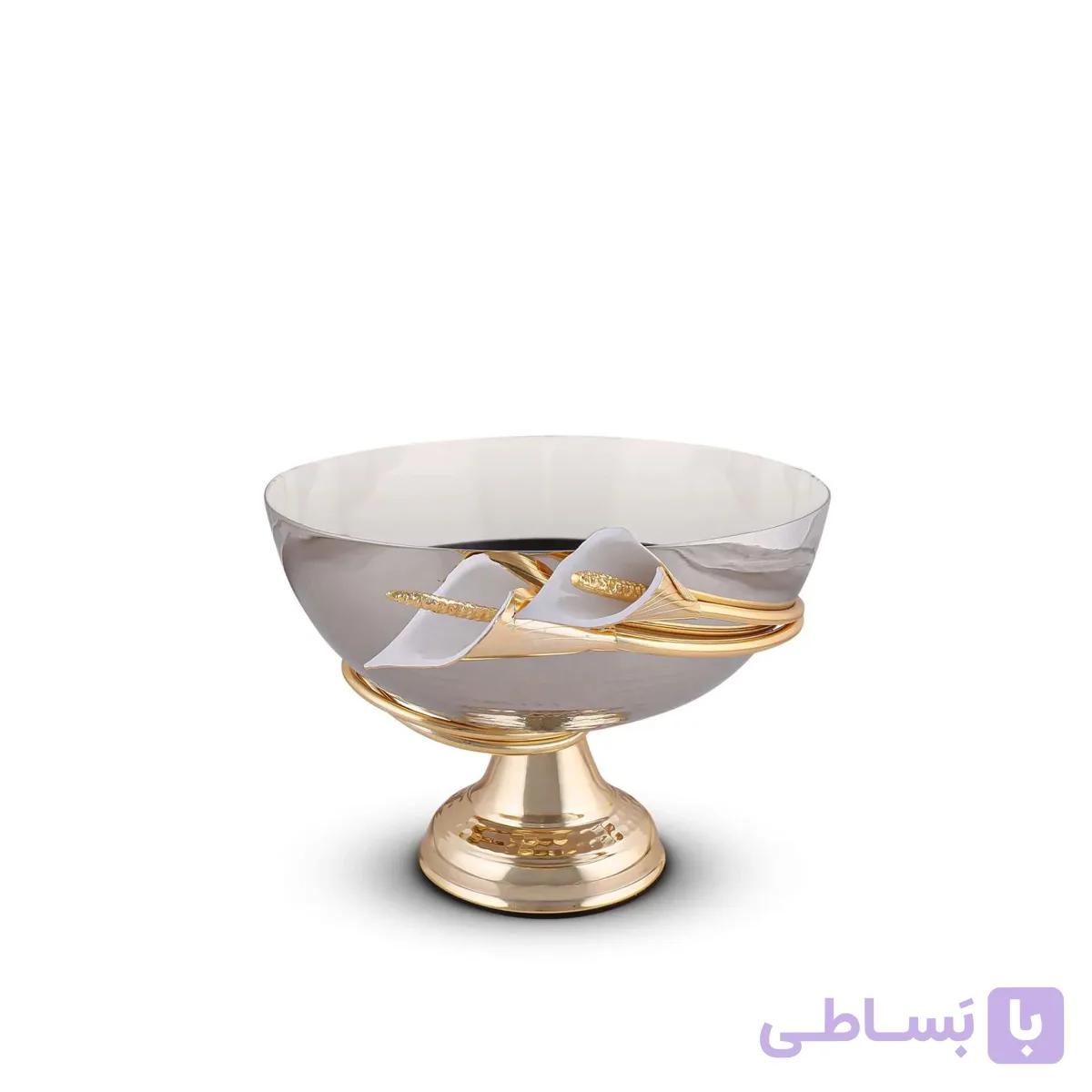 کاسه آجیل نصف چکشی برنجی گل شیپوری
