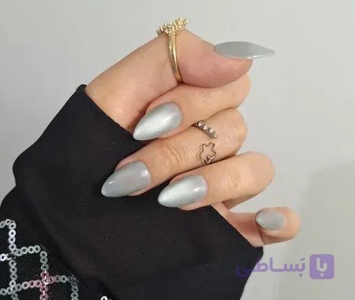 ناخن مصنوعی آیس سبز طوسی — تصویر 1