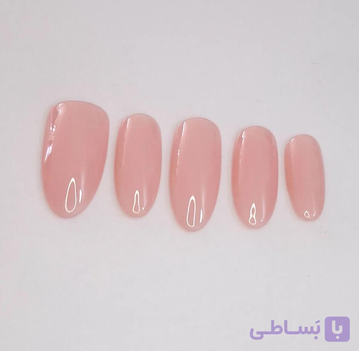 ناخن مصنوعی بیس هلویی ساده — تصویر 1