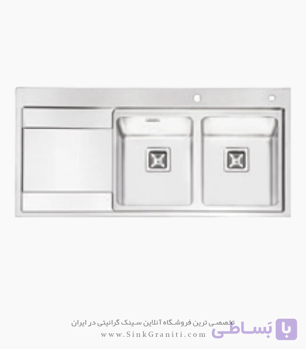 سینک پرنیان استیل مدل PS1285 توکار جامایع دار — تصویر 1
