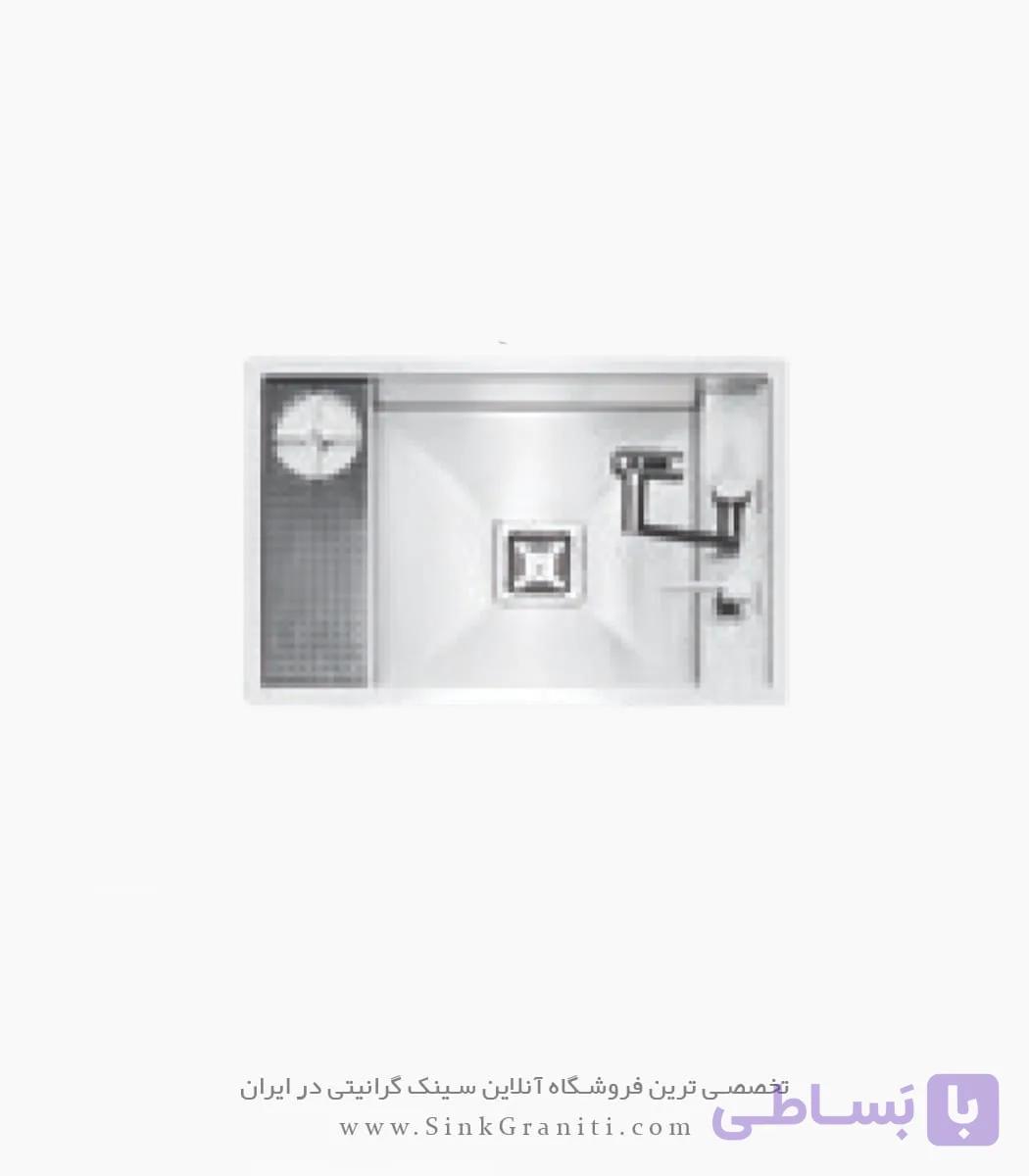 سینک پرنیان استیل مدل 4236 توکار سایز 70 لیوان شور R0 — تصویر 1