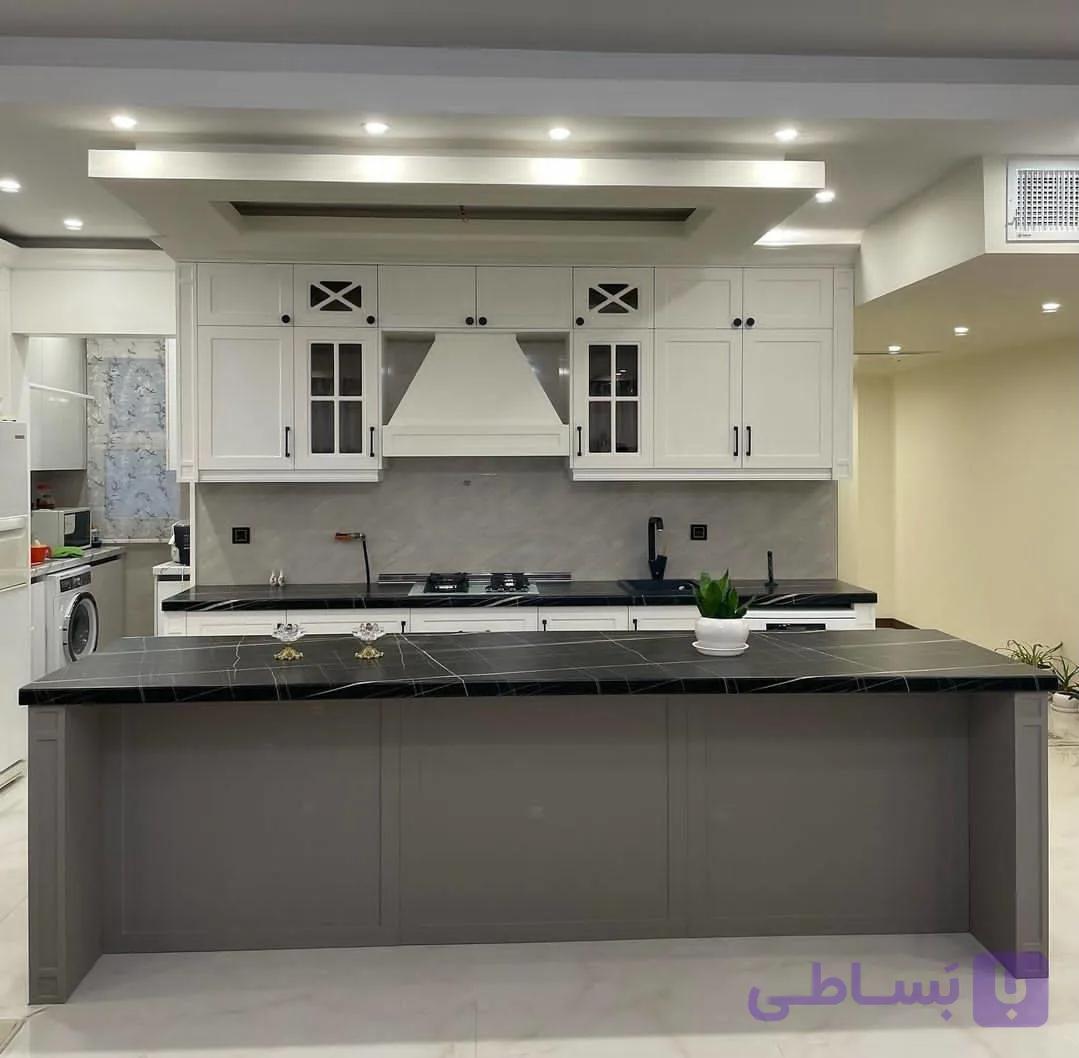 کابینت آشپزخانه نئوکلاسیک مغز روکش کره — تصویر 1
