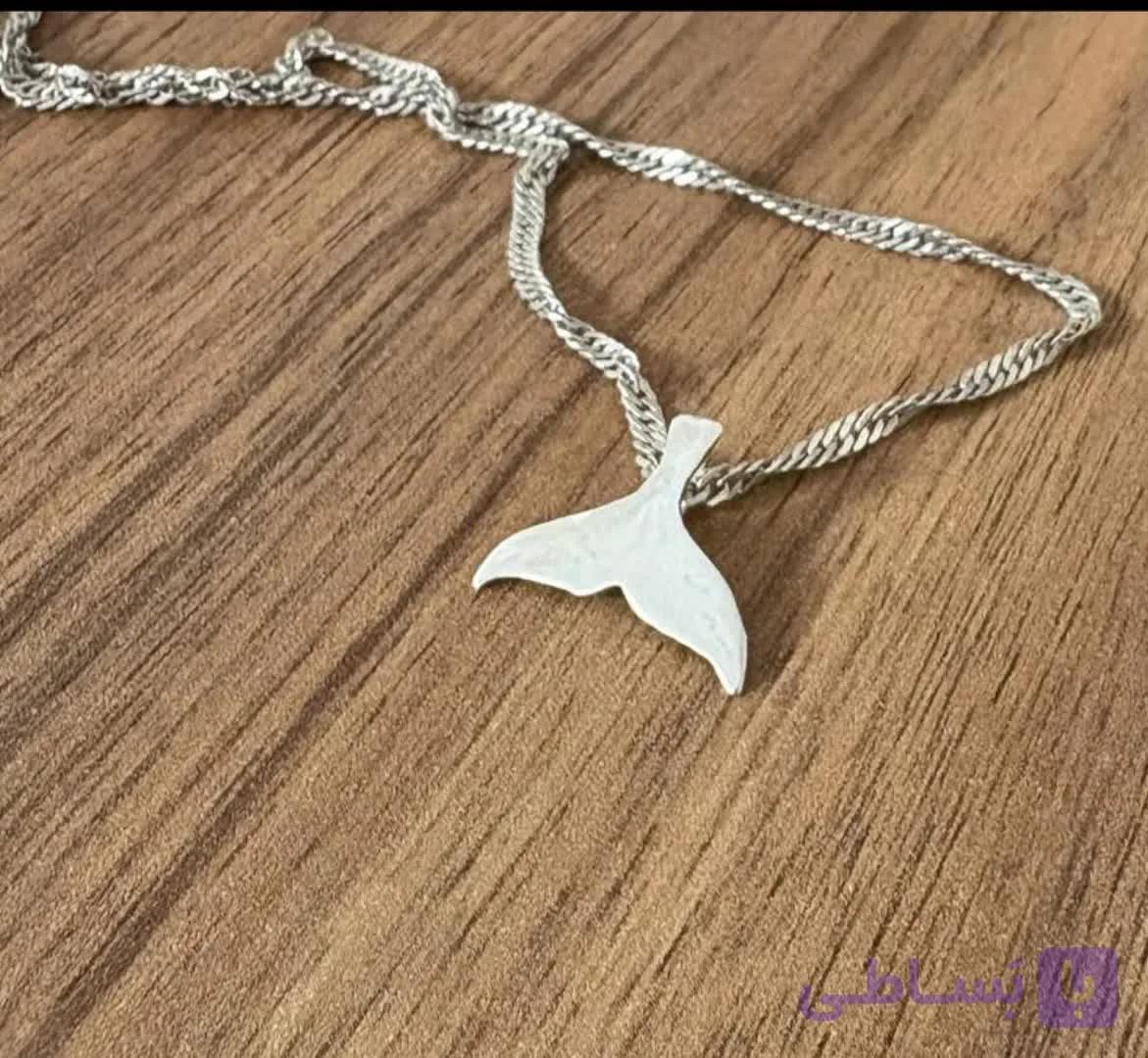 خرید گردنبند نقره طرح دم وال (نهنگ) 🐋 مینیمال | تیما