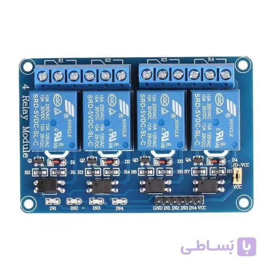 ماژول رله 5 ولت 4 کاناله