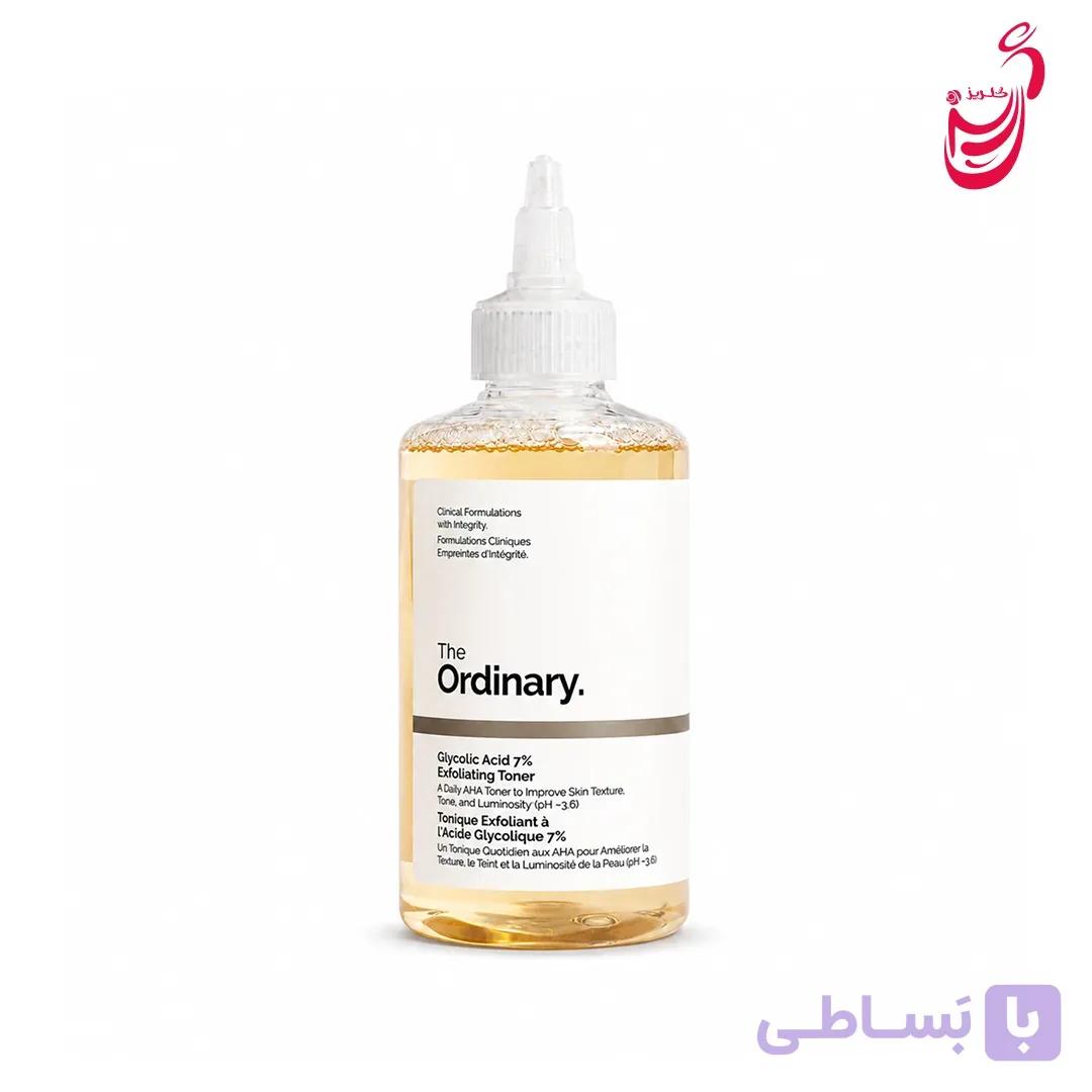 تونر گلیکولیک اسید 7% لایه بردار و روشن کننده پوست اوردینری 240 میل — تصویر 1