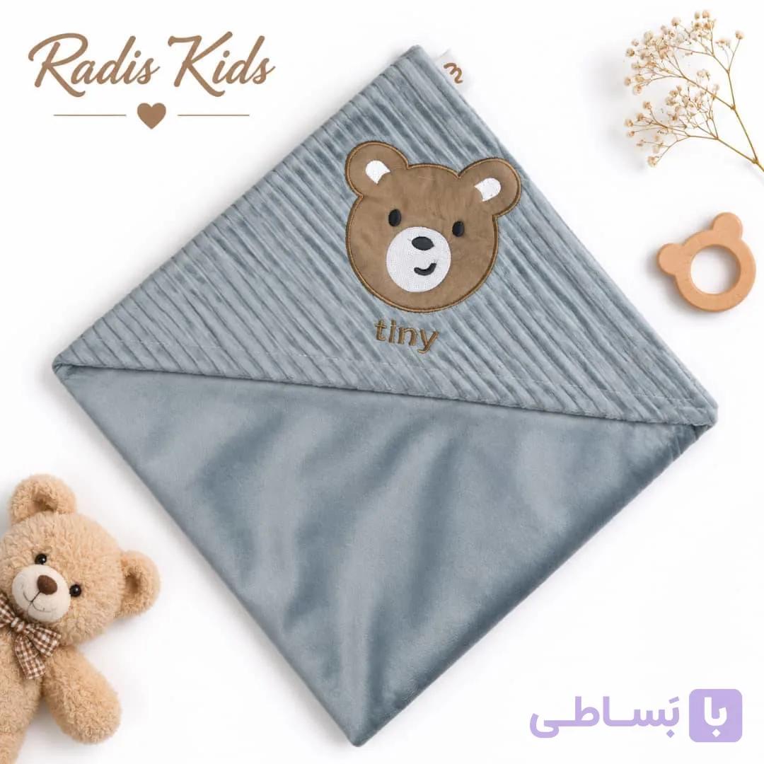 پتو نوزادی دور پیچ طرح خرس tiny کد110 — تصویر 1