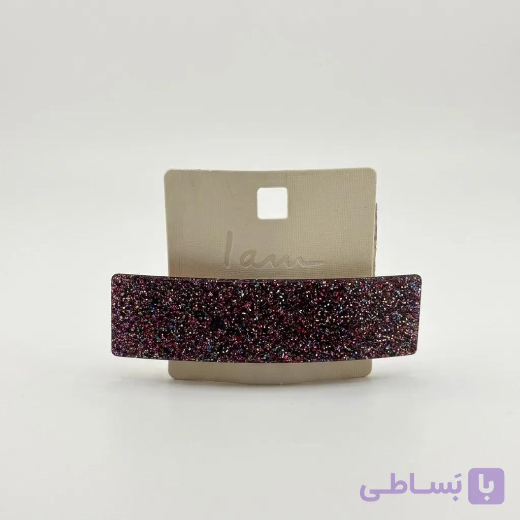 گیره مو انبری اکلیلی بنفش آی ام مستطیلی I AM — تصویر 1