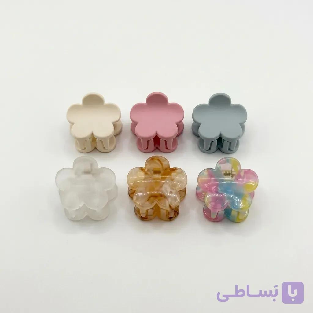 پک مینی کلیپس مو طرح گل سیکس مدل پاستلی SIX — تصویر 1