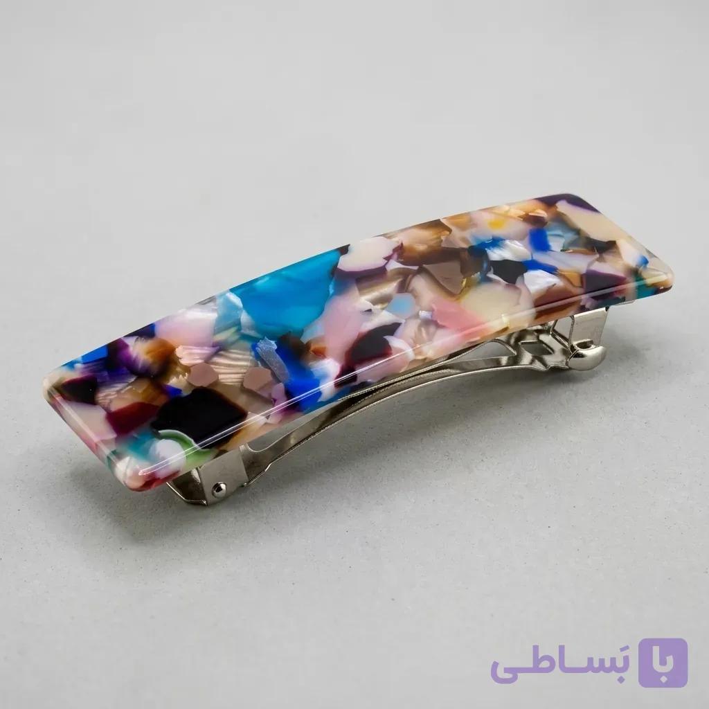 گیره مو مستطیلی موزاییکی چندرنگ زنانه آی ام I AM — تصویر 1